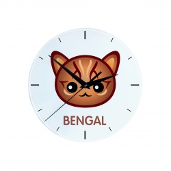 Une horloge avec un chat du Bengale. Une nouvelle collection avec le joli chat Art-Dog