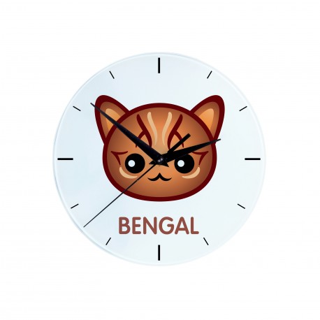 Une Horloge Avec Un Chat Du Bengale Une Nouvelle Collection Avec Le Joli Chat Art Dog Subli Dog