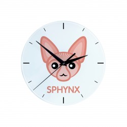 Une horloge avec un chat du Sphynx. Une nouvelle collection avec le joli chat Art-Dog