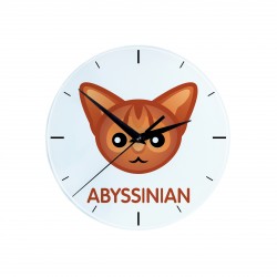 Une horloge avec un chat du Abyssin. Une nouvelle collection avec le joli chat Art-Dog