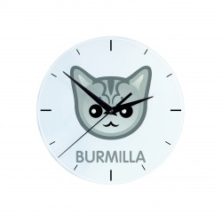Une horloge avec un chat du Burmilla. Une nouvelle collection avec le joli chat Art-Dog