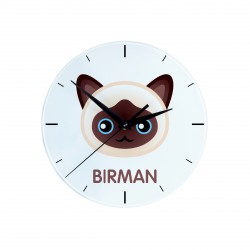 Une horloge avec un chat du Sacré de Birmanie. Une nouvelle collection avec le joli chat Art-Dog
