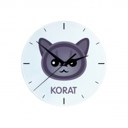Une horloge avec un chat du Korat. Une nouvelle collection avec le joli chat Art-Dog
