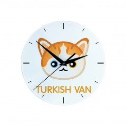 A clock with a Turkish Van. A new collection with the cute Art-Dog cat