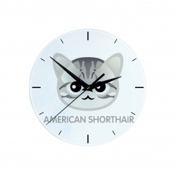 A clock with a American shorthair. A new collection with the cute Art-Dog cat
