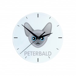 Une horloge avec un chat du Peterbald. Une nouvelle collection avec le joli chat Art-Dog
