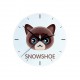 A clock with a Snowshoe cat. A new collection with the cute Art-Dog cat