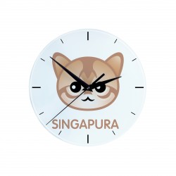 Eine Uhr mit einer Singapura. Eine neue Kollektion mit der süßen Art-Dog Katze