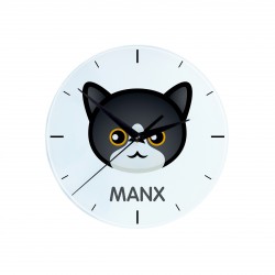 A clock with a Manx cat. A new collection with the cute Art-Dog cat