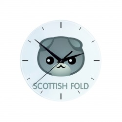 Eine Uhr mit einer Schottische Faltohrkatze. Eine neue Kollektion mit der süßen Art-Dog Katze