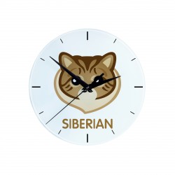 Une horloge avec un chat du Siberiano. Une nouvelle collection avec le joli chat Art-Dog