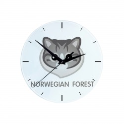 Un reloj con un gato de Bosque de Noruega. Una nueva colección con el lindo gato Art-Dog