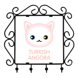 Un porte-clés avec le Angora turc. Une nouvelle collection avec le joli chat Art-dog