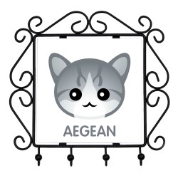 Un estante clave con Aegean. Una nueva colección con el lindo gato Art-dog
