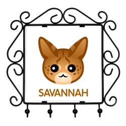Ein Schlüsselregal mit Savannah-Katze. Eine neue Kollektion mit der niedlichen Art-Dog-Katze