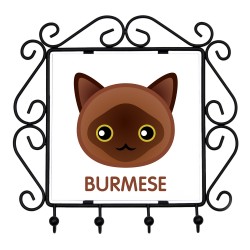 Ein Schlüsselregal mit Burma-Katze. Eine neue Kollektion mit der niedlichen Art-Dog-Katze