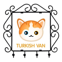 Ein Schlüsselregal mit Türkisch Van. Eine neue Kollektion mit der niedlichen Art-Dog-Katze