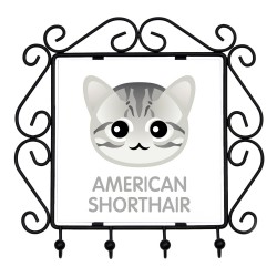 Ein Schlüsselregal mit American shorthair. Eine neue Kollektion mit der niedlichen Art-Dog-Katze
