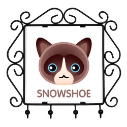 A key rack, hangers with Snowshoe cat. A new collection with the cute Art-dog cat