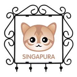 A key rack, hangers with Singapura cat. A new collection with the cute Art-dog cat