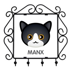 A key rack, hangers with Manx cat. A new collection with the cute Art-dog cat