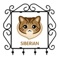 A key rack, hangers with Siberian cat. A new collection with the cute Art-dog cat