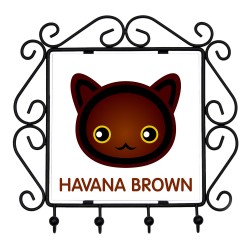 Ein Schlüsselregal mit Havana-Katze. Eine neue Kollektion mit der niedlichen Art-Dog-Katze