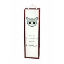 Festeggiamo con il Burmilla. Una scatola di vino con il simpatico gatto Art-Dog