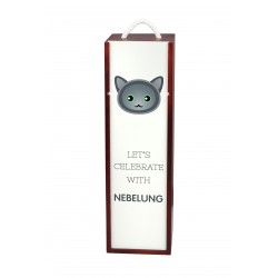 Celebremos con Nebelung. Una caja de vino con el lindo gato Art-Dog