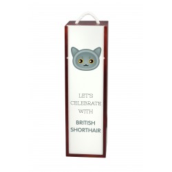 Celebremos con British Shorthair. Una caja de vino con el lindo gato Art-Dog