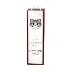 Festeggiamo con il Gatto delle foreste norvegesi. Una scatola di vino con il simpatico gatto Art-Dog