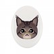 Ein Keramikplatte mit Katze. Eine neue Kollektion mit der niedlichen Art-Dog-Katze