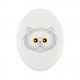 Una lapide in ceramica con un gatto del Persiano. Gatto carino Art-Dog