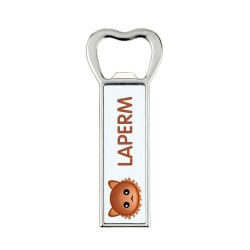 A beer bottle opener with a LaPerm. A new collection with the cute Art-Dog cat