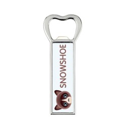 A beer bottle opener with a Snowshoe cat. A new collection with the cute Art-Dog cat