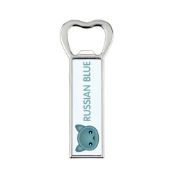 A beer bottle opener with a Russian Blue. A new collection with the cute Art-Dog cat