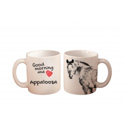 Caballo Appaloosa - una taza con un caballo. "Good morning and love...". Alta calidad taza de cerámica.