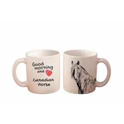 Canadien - une tasse avec un cheval. "Good morning and love". De haute qualité tasse en céramique.