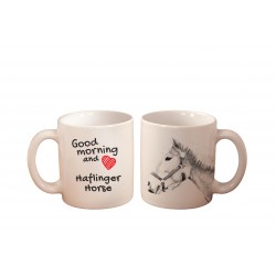 Avelignese - una tazza con un cavallo. "Good morning and love ...". Di alta qualità tazza di ceramica.