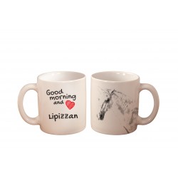 Lipizzano - una taza con un caballo. "Good morning and love...". Alta calidad taza de cerámica.