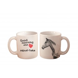 Akhal-Teke - una tazza con un cavallo. "Good morning and love ...". Di alta qualità tazza di ceramica.