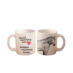 Basca Mountain Horse - una tazza con un cavallo. "Good morning and love ...". Di alta qualità tazza di ceramica.