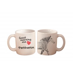 Mug with a horse Good morning and love Percheron. High quality ceramic mug.