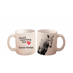 Cavallino della Giara - una tazza con un cavallo. "Good morning and love ...". Di alta qualità tazza di ceramica.