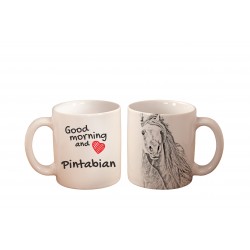 Mug with a horse Good morning and love Pintabian. High quality ceramic mug.