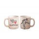 Ein Becher mit einem Pferd. "Good morning and love ...". Hochwertige Keramik überfallen.