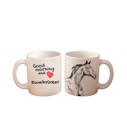 Zweibrücker - una tazza con un cavallo. "Good morning and love ...". Di alta qualità tazza di ceramica.