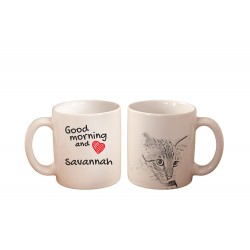 Savannah - una tazza con un gatto. "Good morning and love ...". Di alta qualità tazza di ceramica.
