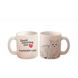 Mug with a cat Good morning and love Munchkin. High quality ceramic mug.